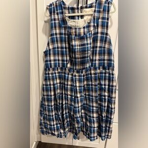 Myrtlewood blue plaid flannel dress 4X